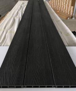 Sàn gỗ nhựa ngoài trời vân 3d màu đen dài 2,9m dày 2,5cm
